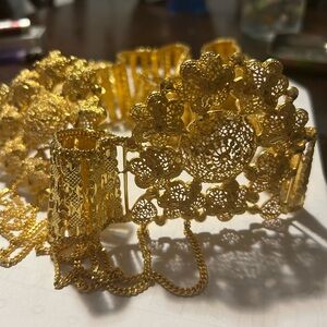 Gold Filigree Lace Bracelet